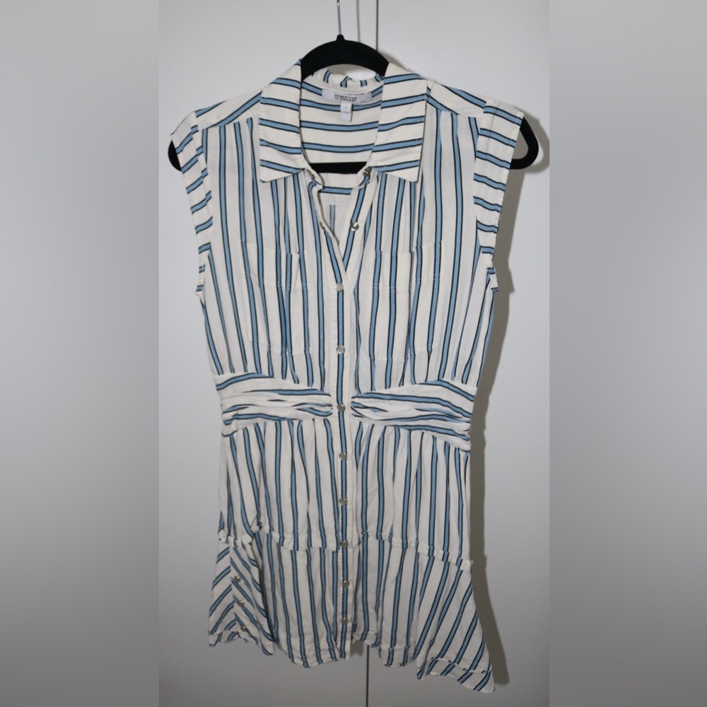 Derek Lam 10 Crosby Striped Tie Waist Shirt Dress Size 8 - Picture 5 of 10